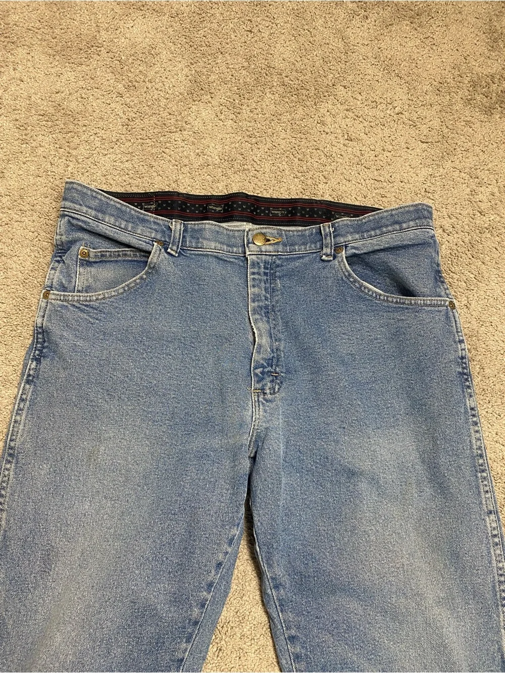 Wrangler Men's Straight Jeans in Blue Denim 36x29 Comfort Flex Waist